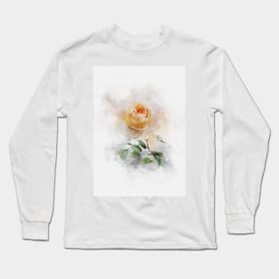 Yellow Rose Watercolor Long Sleeve T-Shirt